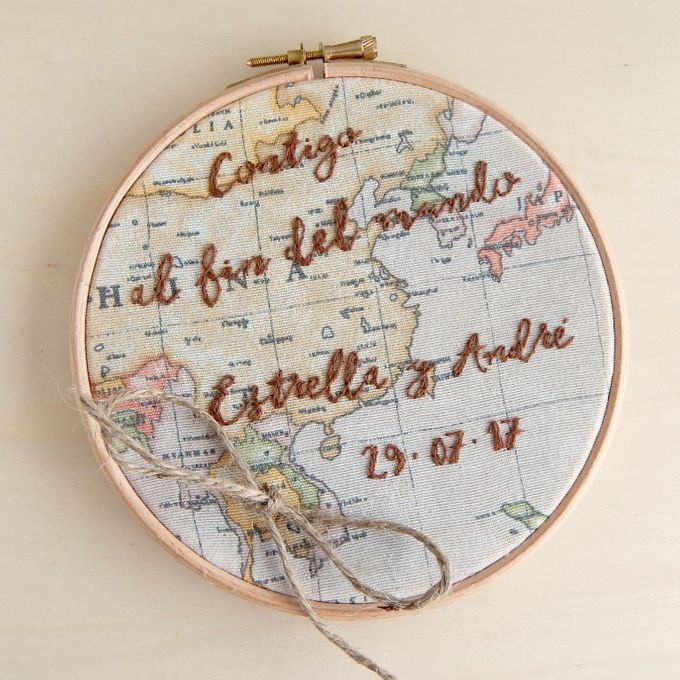 Porta anillos bastidor mundo