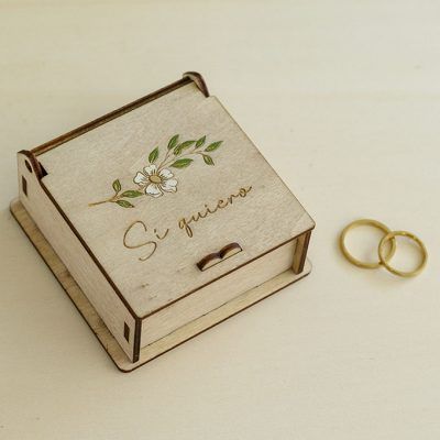 Caja alianzas boda hecha a mano