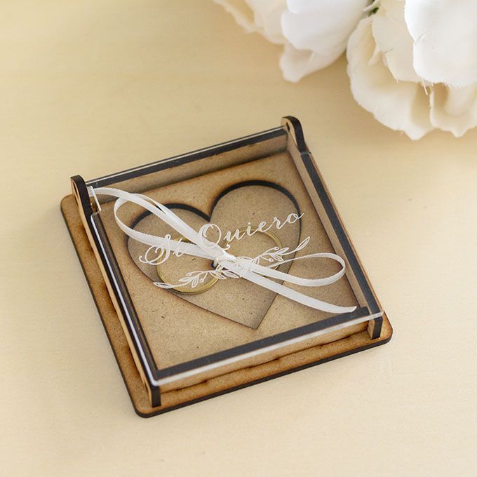 Caja metacrilato anillos de boda