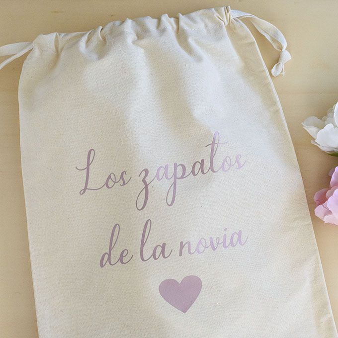 Bolsa tela para guardar los zapatos de la novia