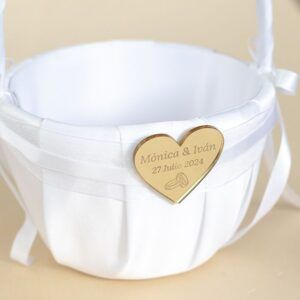 Cesta de arras raso personalizada