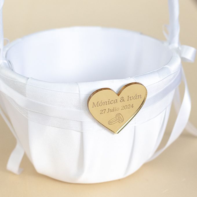 Cesta de arras raso personalizada