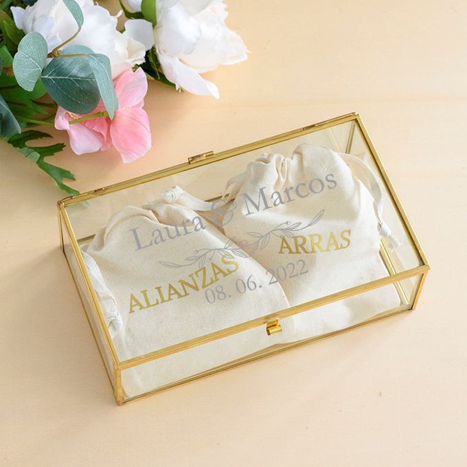 Caja cristal decoración boda