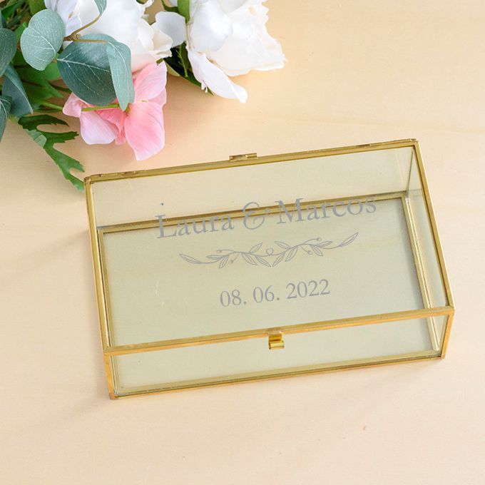 Caja cristal personalizada para boda