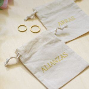 Bolsas algodón alianzas arras boda