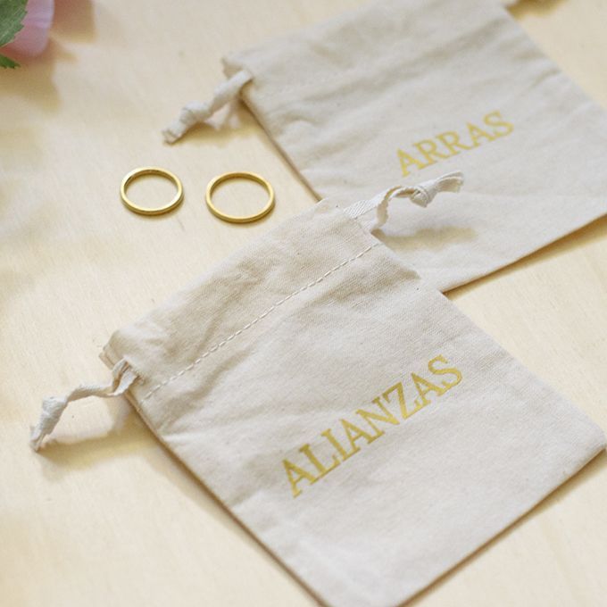 Bolsas algodón alianzas arras boda