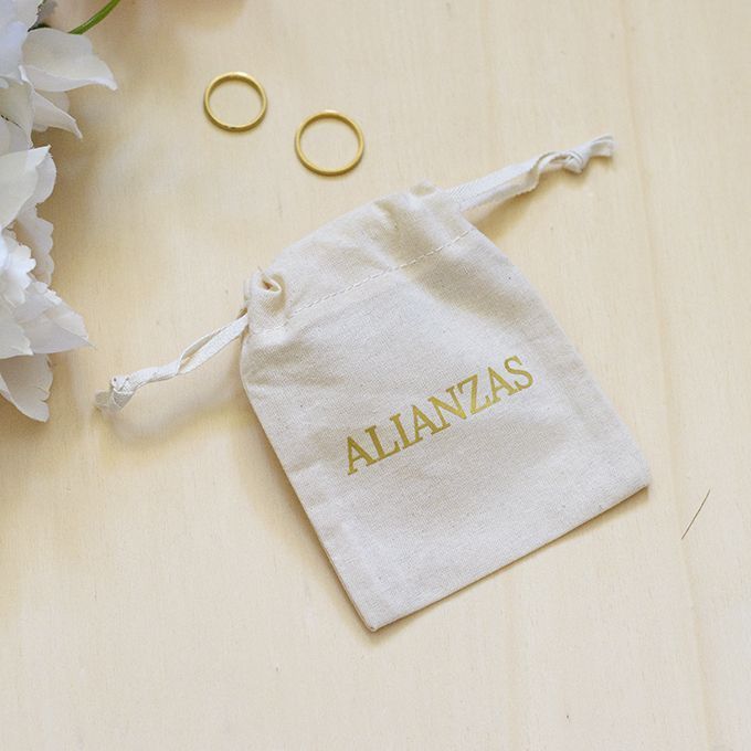 Bolsa algodón alianzas boda