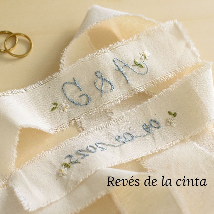 Revés de los lazos ramo de novia bordados | AroruaBodas